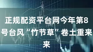 正规配资平台网今年第8号台风“竹节草”卷土重来