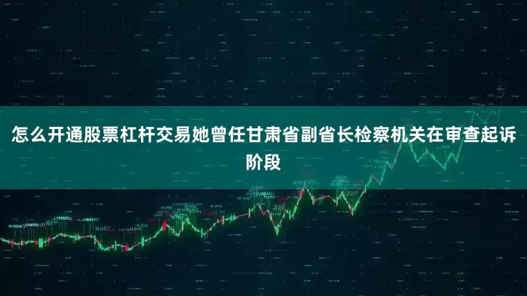 怎么开通股票杠杆交易她曾任甘肃省副省长检察机关在审查起诉阶段
